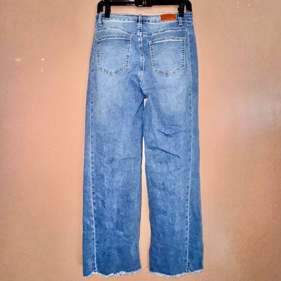 Sidefeel Women's Blue Denim Double Stitch Straight Leg Jeans - Size 6 Short - Picture 2 of 8